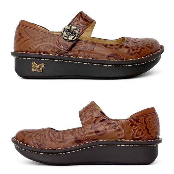 Alegria Paloma Yeehaw Mary Janes Brown Leather Euro Size 40 = US 9.5 - 10 EUC - Picture 3 of 11